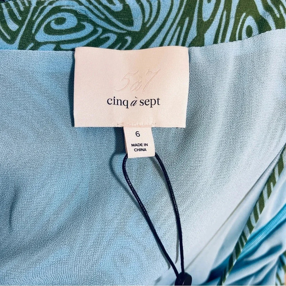 NWT Cinq a Sept Rayner Asymmetric Ruffle Midi-Dress - Abstract Asymmetric - Picture 8 of 8